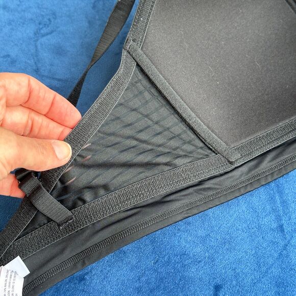 AUDEN Black Striped Sheer Mesh Padded Bralette XL Wireless Comfortable Lounge - Picture 6 of 8